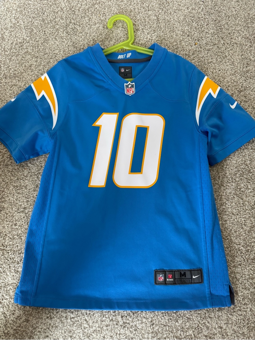 Nike Kids Blue Chargers Football Jersey #10 with Yellow-Trim